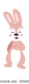 Funny rabbit character flat illustration
