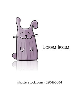 Funny rabbit character for your design. Vector illustration
