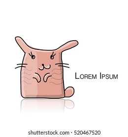 Funny rabbit character for your design. Vector illustration