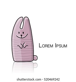 Funny rabbit character for your design. Vector illustration