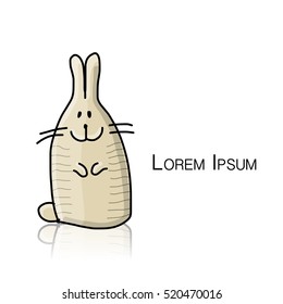 Funny rabbit character for your design. Vector illustration