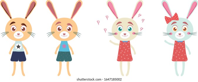 Funny rabbit / cute bunny / vector image