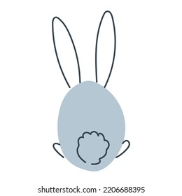 Funny rabbit in doodle style. The bunny is a symbol of 2023. Hare Vector graphics isolated on white background.