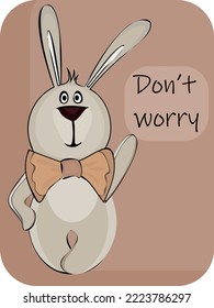 funny rabbit hare drawing character