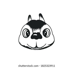 Funny rabbit head icon vector with line style