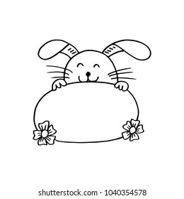 Funny Rabbit  Holding A Banner