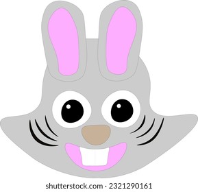 Funny rabbit on a white background, children's drawing.