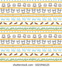 funny rabbit pattern seamless design