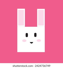 funny rabbit in pink background