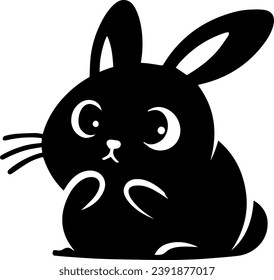Funny Rabbit Silhouettes Cute Rabbit Vector