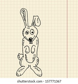 Funny rabbit sketch for your design, vector illustration, eps10, 2 layers