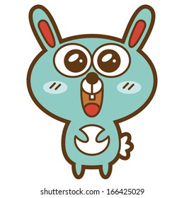 Funny rabbit. Vector illustration of adorable friendly rabbit