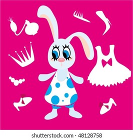 Funny rabbit-princess dressing to the party