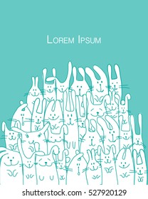 Funny rabbits family for your design