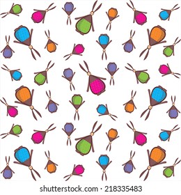 funny rabbits on the factory texture, bright positive cartoon