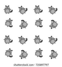 Funny raccoon pattern