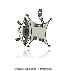 Funny raccoon for your design