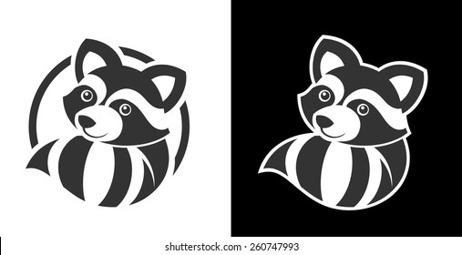 Funny Racoon On Light And Dark Background (each On Sepaate Layer).