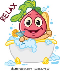 Cómplice de Radish divertida en el baño