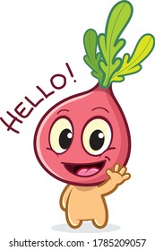 Funny Radish stickers vector emoji