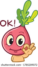 Funny Radish stickers vector emoji