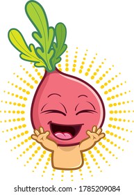 Funny Radish stickers vector emoji