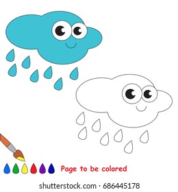 Funny Rain Weather to be colored, the coloring book for preschool kids with easy educational gaming level.