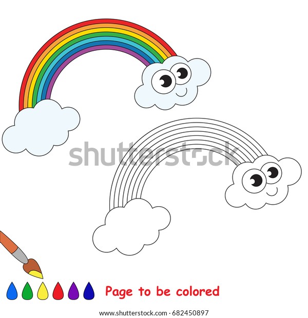 Download Funny Rainbow Be Colored Coloring Book Stock Vector Royalty Free 682450897