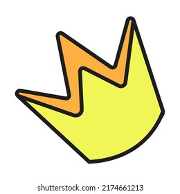 Funny rainbow gold Crown. Cute cartoon gold Crown. Flat vector illustration