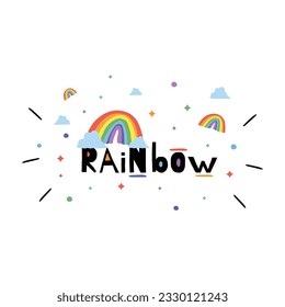 Funny Rainbow Icon Vector Design.