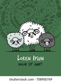 Funny rams, sketch for your design