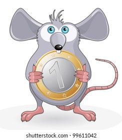 Funny rat with coin