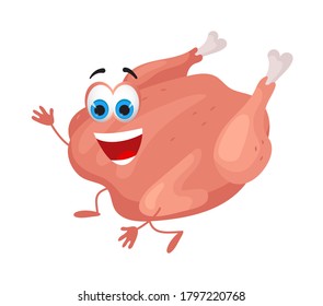 Hübsches, rotes Huhn auf weißem Hintergrund, lustige Charaktersammlung, flache Vektorgrafik