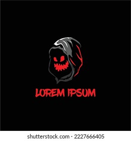 Funny reaper cartoon character vector logo template