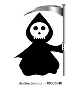 Funny reaper cartoon isolated over white background