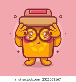 funny recycle bin character mascot with ok sign hand gesture isolated cartoon in flat style design 