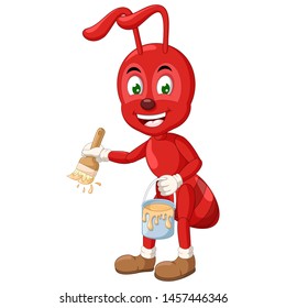 Funny Red Ant Cartoon For Your Design