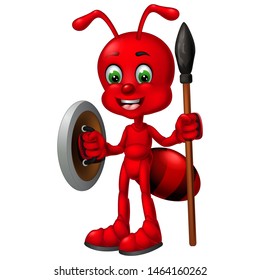 Funny Red Ant Cartoon For Your Design
