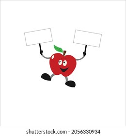 Funny Red Apfel mit Schild