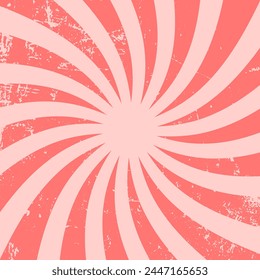 Funny red background in the hippie style of the 70s. Waves, swirls, a swirling pattern. Twisted and distorted vector texture in a trendy retro psychedelic style. Vector illustration