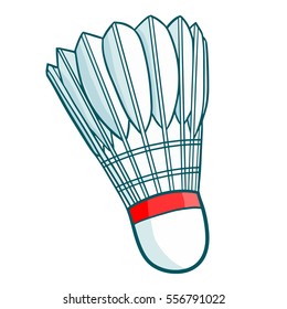 Funny red badminton shuttlecock - vector.