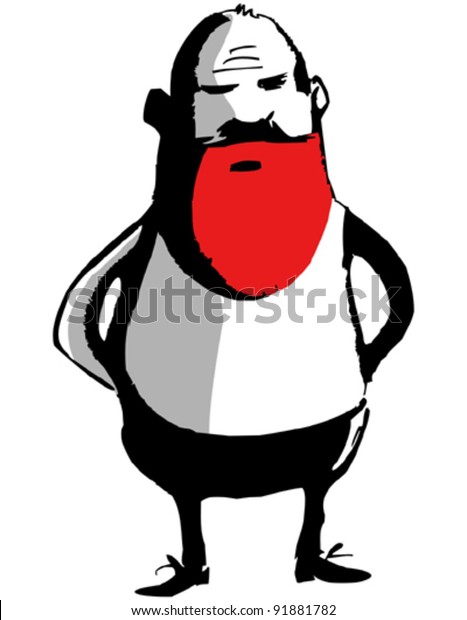 Funny Red Beard Cartoon Character Stock Vector (Royalty Free) 91881782