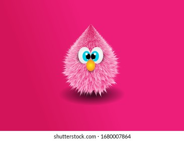 Funny Red Bird with Red Background