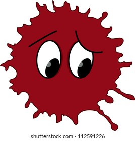 Funny red blot with eyes. Vector