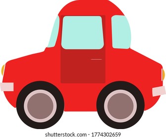 Funny Red Car Vector Illustration Stock Vector (Royalty Free ...