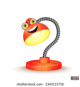 Funny red cartoon character table lamp smiles