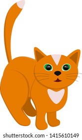 Funny red cat isolated flat vector image  