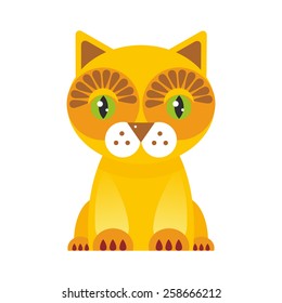 funny red Cat on white background. Vector