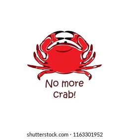 Funny red crab for printing on clothes. Vector illustration