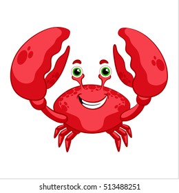 Funny red crab vector image